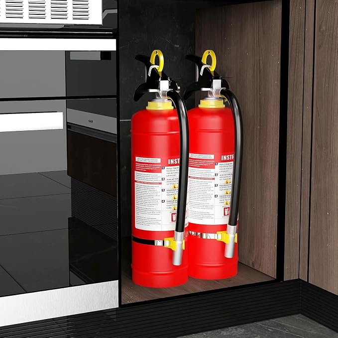 Ougist ABC Dry Chemical Fire Extinguisher, 5 lb – 2-A:10-B:C Rated for Home, Office & Vehicle, Quick Release, Easy-Grip Handle, Ideal for Electrical & Grease Fires, Model FF2KG 2Pack