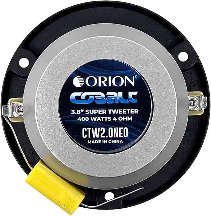 ORION Cobalt Series CTW2.0NEO 3.8” Super Bullet Neodymium Tweeter | Aluminum Diaphragm, 1” Voice Coil, 100W RMS, 400W Max, Built-in Crossover - Pro Car Audio Tweeter (Pair)
