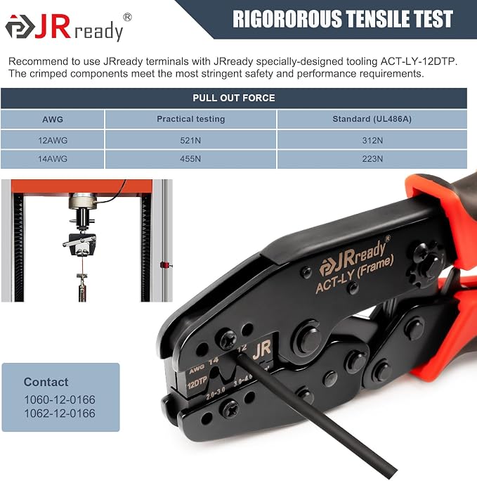 JRready ACT-12DTP Crimp Die for Open Barrel Crimping Tool ACT-LY Frame, Deutsch DTM Connector Pin Crimp Die for Size 12 Stamped Contacts(12-14AWG)