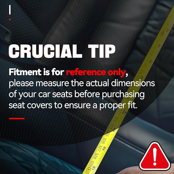 Auto Dynasty Car Seat Covers Full Set, Anti-Slip Automotive Interior Covers, Breathable and Comfort Car Seat Protectors, Airbag Compatible, Universal Fit Most Vehicles, Black (Protex Plus Series)