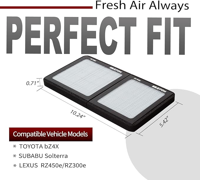 Cabin Air Filter for Toyota bZ4X Subaru Solterra Lexus RZ300e RZ450e with Activated Carbon(2-pack),Toyota bZ4X Accessories,Cabin Air Filter Replacement