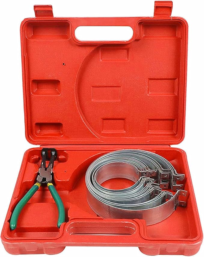 Automotive Engine Piston Ring Compressor Tool Set with Pliers and 14PCS Piston Rings (62-145mm/2.44-5.71in), MOTOCOCHE Piston Compressor Tool for Repairing Car Truck Auto Engine