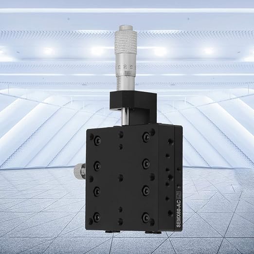X Micrometer Linear Stages, 60×60mm Manual FinE Tuning Crossing Roller, Precise Linear Stage Displacement Trimming Bearing Sliding Table