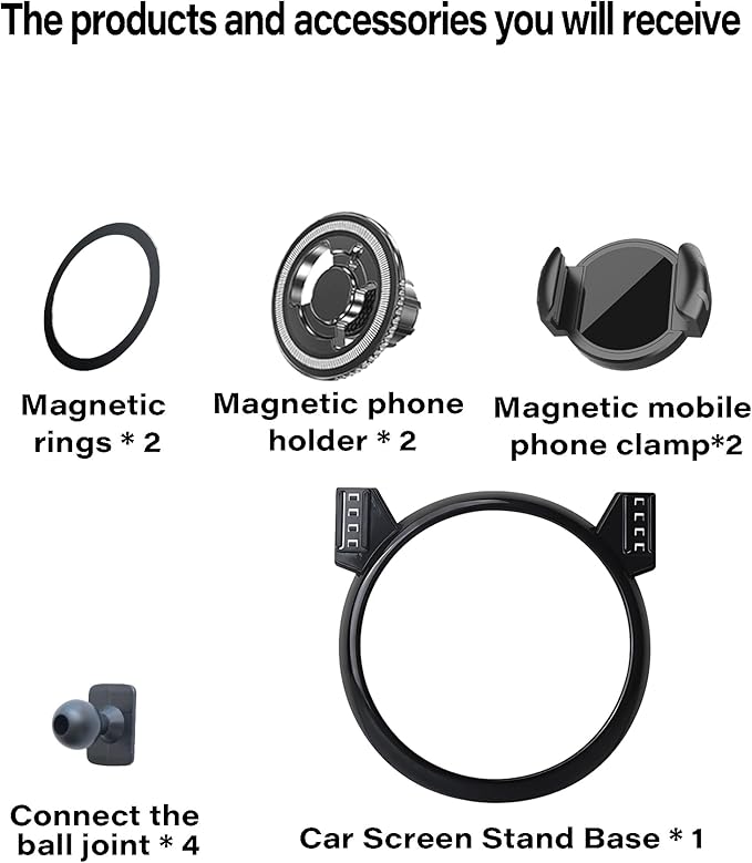 Magnetic Car Phone Mount for BMW MINI Cooper 2007 2008 2009 2010 2011 2012 2013 Accessories, for MagSafe Strong Magnets Cell Phone Holder, with Portable Phone Gripper 360° Rotation