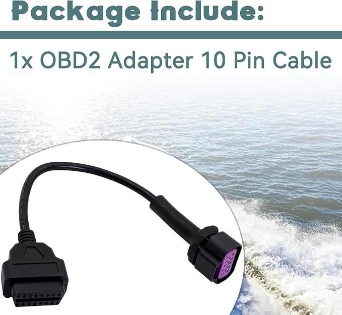 ALEXAPRO OBD2 Adapter 10 Pin Cable Fit for Jaltest JDC617A Mercury | Fit for Jaltest JDC617A DTS for Mercury for Mercruiser Marine Diagnostic Replace JDC617A