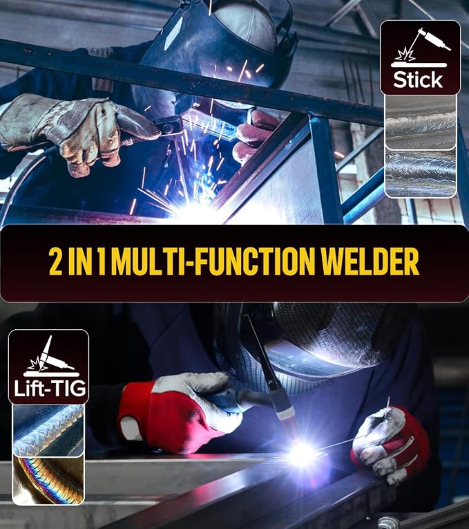 HONE Stick Welder 110v, Upgraded 205Amp Mini Welding Machine with Lift Tig Welding, IGBT Inverter Arc Welder Machine 110v with Hot Start Arc Force Anti-Stick VRD for 1/16"-1/8" Rod, Include 25 Rods.
