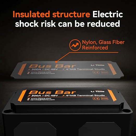 LiTime 500A Battery Monitor with Shunt Bundle with 300A Bus Bar for LiFePO4