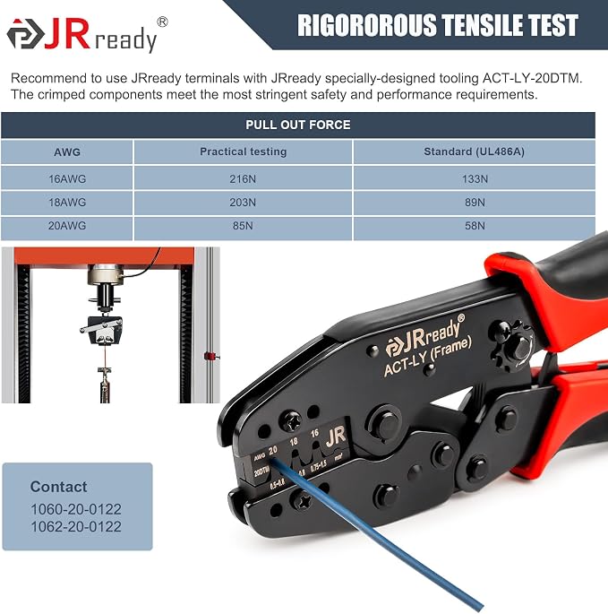 JRready ACT-20DTM Crimp Die for Open Barrel Crimping Tool ACT-LY Frame, Deutsch DTM Connector Pin Crimp Die for Size 20 Stamped Contacts(16-20AWG)