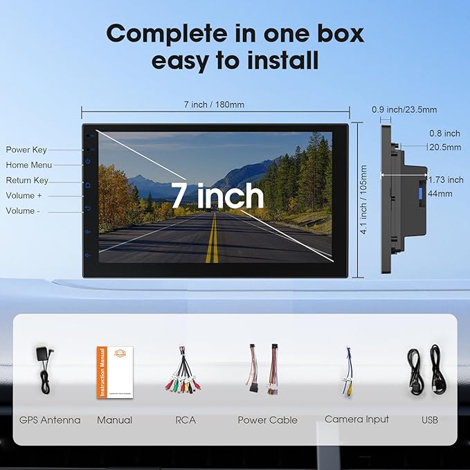 Haudio 7" Double Din Car Stereo w/Wireless CarPlay & Android Auto - Android 13 Touchscreen, Bluetooth 4.1, 2GB+32GB, GPS, 25W AMP (No Camera)