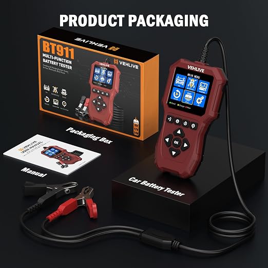 Car Battery Tester 6V 12V 24V with Lithium Battery Testing, BT911 5-3000CCA Automotive 12V&24V Dual Circuit Testing, Load/Alternator Tester, Charging Cranking System Tester for All Car Motorcycle Boat