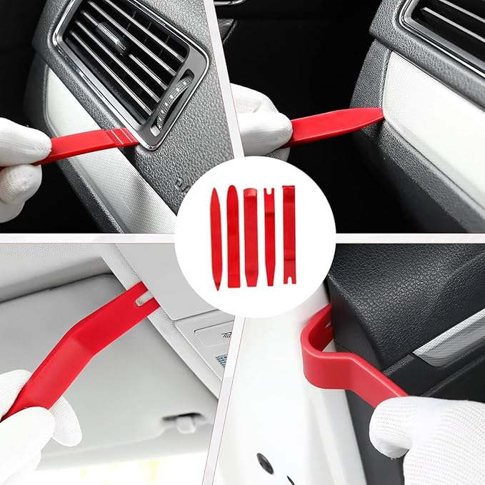 25 PCS Car Tool Kit,Magnetic Flexible Claw Grabber Pickup Tool with Bright LED Light