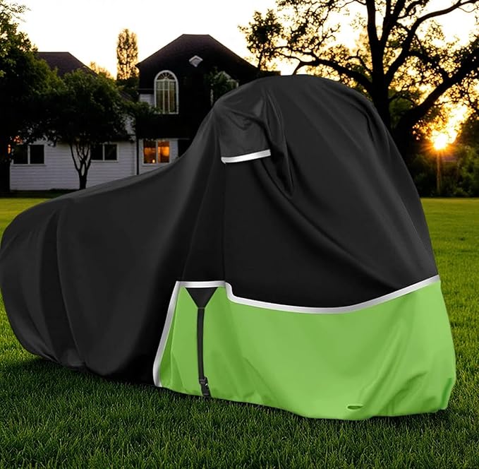 Waterproof Motorcycle Cover Replace for Kawasaki Vulcan 650 900 1500 and Eliminator 450 Cruiser Without Trunk Models,420D Oxford Cloth Motorcycle Cover for Snow Rain Dust Protection (Vulcan)