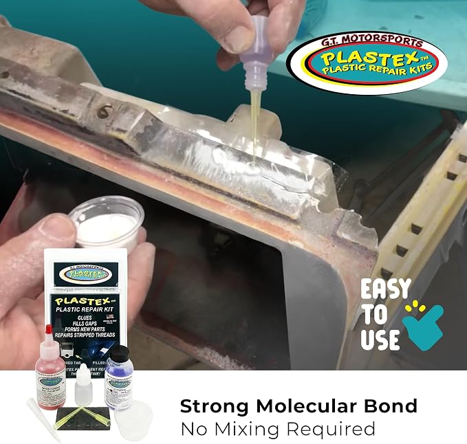 Plastex Plastic Repair Kits - Easily Glue, Repair or Remake Broken Plastic, Fiberglass, Wood & More! (Standard Red Kit)