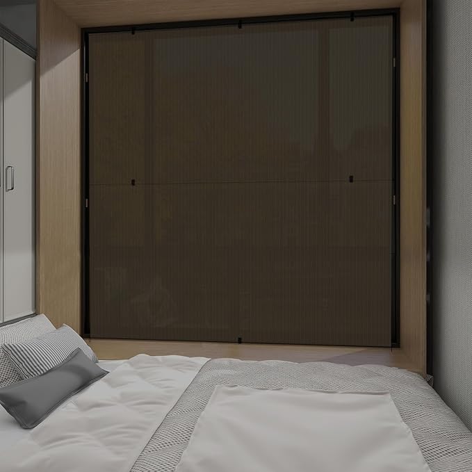 Patio Shades Roll Up Outdoor 4'Wx9'H Foldable Roller Shade Patio Blinds Exterior Block Sun Screen for Outside Porch Deck Balcony Pergola Carport, Brown