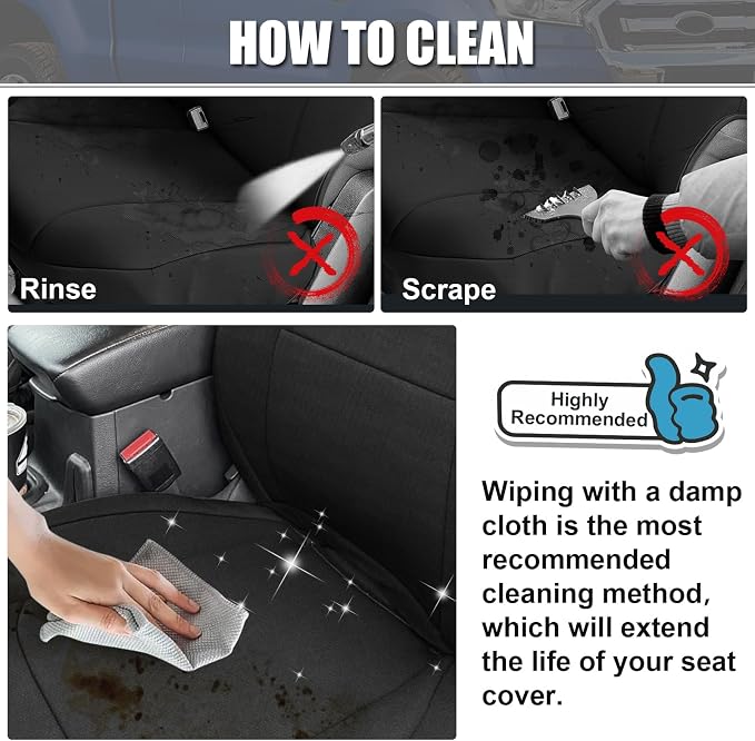 SAPUBK Custom-Fit Front Seat Covers Replace for 2011-2014 Ford F150-F550 40/20/40 Split Seat with Opening Center Console, Premium Neoprene with Composite Soft Foam Lining Breathable Seat Cover