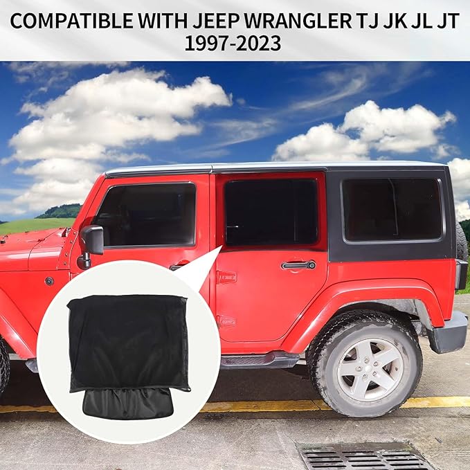 RAZPOY for Jeep Rear Window Sun Shade, Window Screen Curtains Cover for Camping Compatible with 2007-2023 Jeep Wrangler JK JL & Gladiator JT, Side Curtain Nets