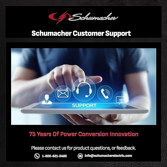 Schumacher Electric 6V / 12V Battery Charger & Maintainer - Multi-Stage Smart Charging with Quick-Connect Clamps - Fully Automatic 5A Car Battery Charger for Motorcycles, Lawn Mowers & More - SC1609
