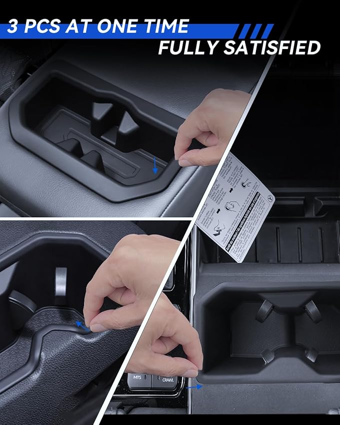 for Tundra 3 Pcs Cup Holder 2022-2026 Tundra(SR/SR5/Limited/TRD Pro) Accessories Control Cupholder Insert Durable