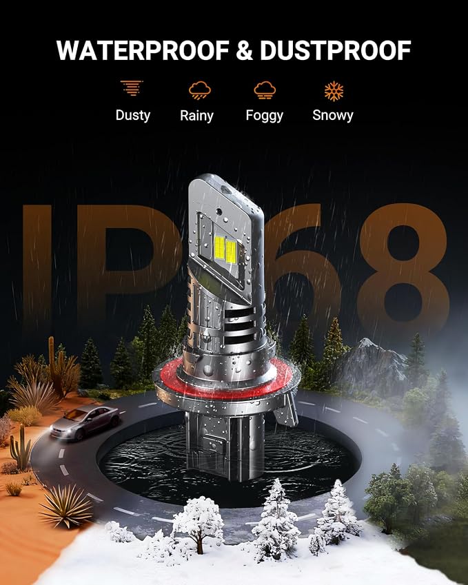 SEALIGHT H13 Bulbs with 6500K White Light,40000LM Super Bright, 1:1Mini Design Fog Light Bulbs,3 Mins Plug-N-Play, Pack of 2 H13 Bulbs