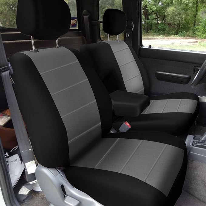 SAPUBK Custom-Fit Front Seat Covers Replace for 1995-2000 Toyota Tacoma 60/40 High Front Bench with Headrests & Center Console,Knitted Fabric Composite Soft Foam Lining Airmesh Breathable Seat Cover