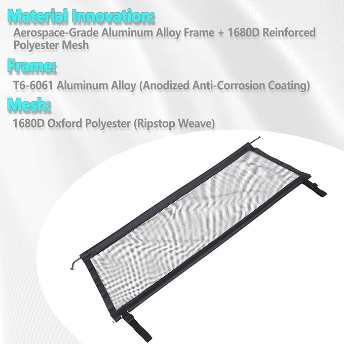 Pet Restraint Net Dog Fence Car Backseat Divider Vehicle Gate Cargo Area Travel Trunk Mesh Net Screen for Land Rover Defender 110 1984-2018 2019 2020 2021 2022 2023 2024 2025+ (Black)