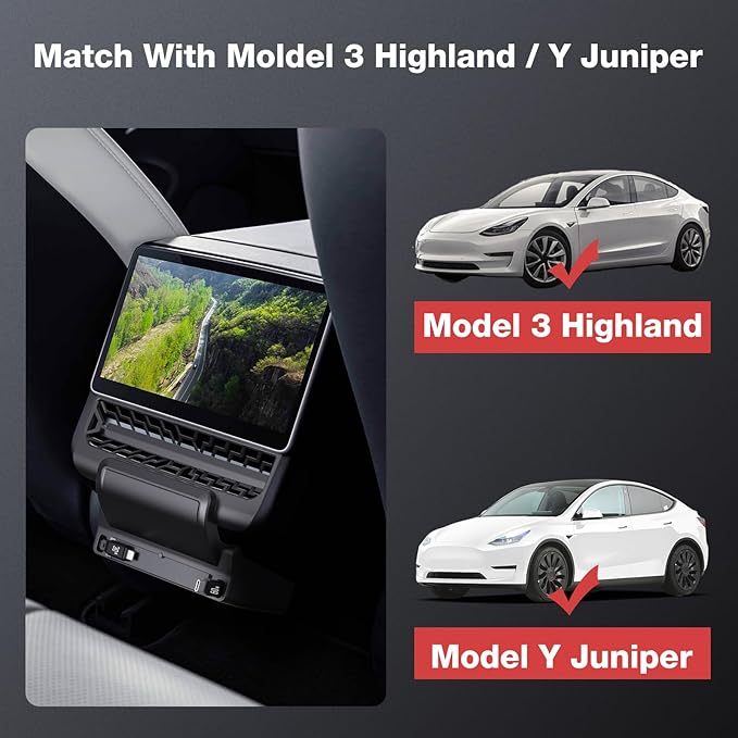 Retractable Center Console USB Hub for Model 3 Highland 2024 / Model Y Juniper 2025, THELIFELICIOUS Car Phone Charger Suitable for Updated Model 3/Y Accessories Fast Charging Docking Station
