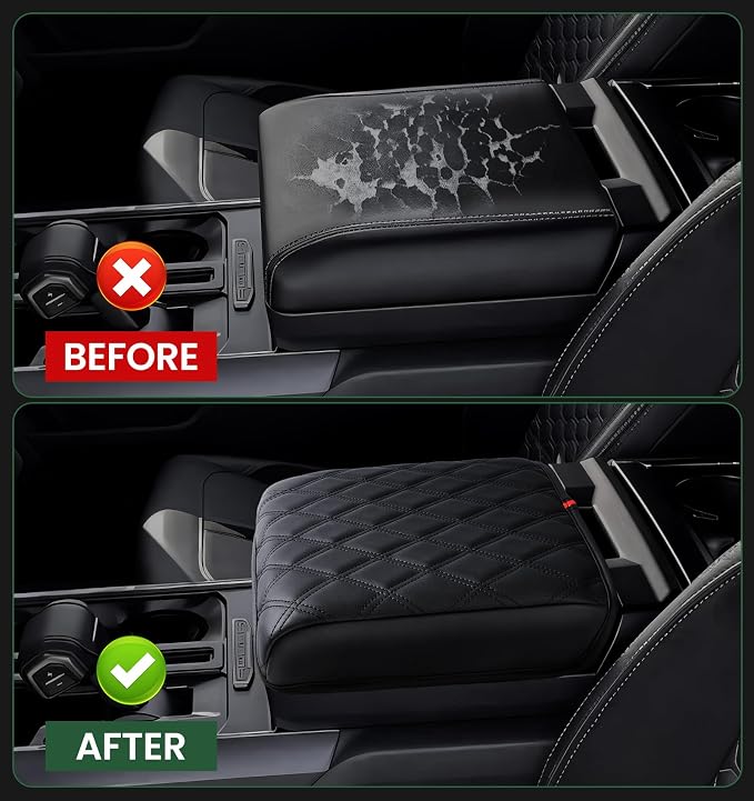 Sinvanho Center Console Organizer Cover for Ford F150 Accessories 2021-2024 2025 & Lightning XLT 2022 2023 2024 and Center Console Cover for 2021-2025 Ford F150 with Work Surface Console