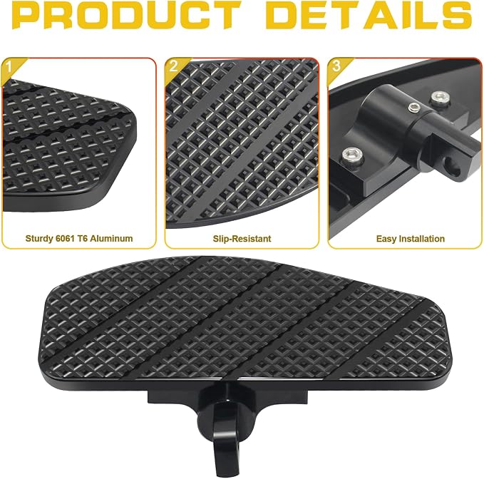 Mini Rider's Footpegs Floorboards Pedal for Harley Softail Standard, Low Rider, Street Bob, Fat Bob, Dyna, FX 1984-2017, For 10mm Universality Road king, Road glide, Electra glide, Street glide