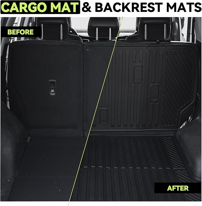 Tongama-Floor Mats for 2017-2023 Chevrolet Bolt EV (Not for EUV), All Weather TPE Floor Liners and Trunk Mat and Backrest Mats Protectors for Chevy Bolt EV Waterproof Interior Accessories