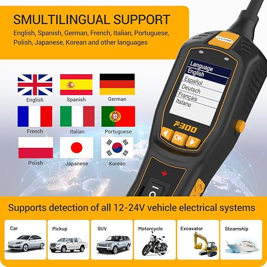 P300 6-30V Automotive Circuit Tracer & Circuit Breaker Finder Tool with 40FT Cord, User-Friendly Relay Tester & Car Battery Tester, Electrical Diagnostic Tool for Cars, Trucks and Motorcycles