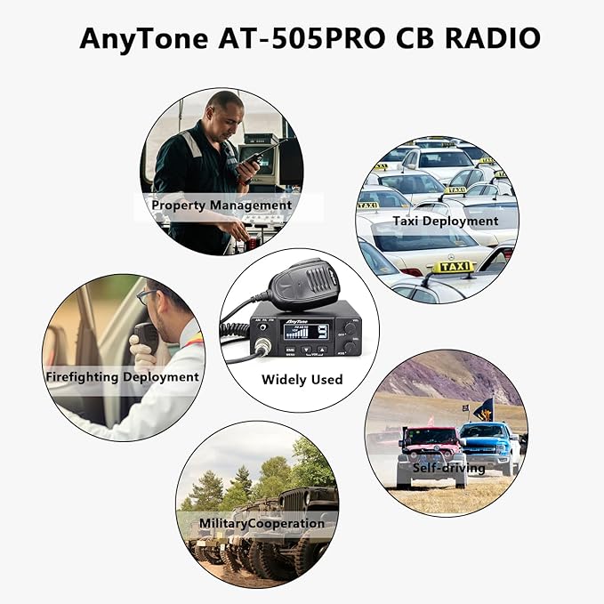 CB Radio 40 Channels AM/FM CB Radio Kit CB 27 MHz 40 Channel CB Radio Long Range CB Radio for Vehicle Truck Cars AT-505PRO CB Radio with Squeltch