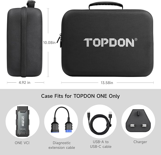 TOPDON ONE Protective Case Storage Bag for ONE OBD2 Scanner, for 10.1" Bidirectional Scan Tool