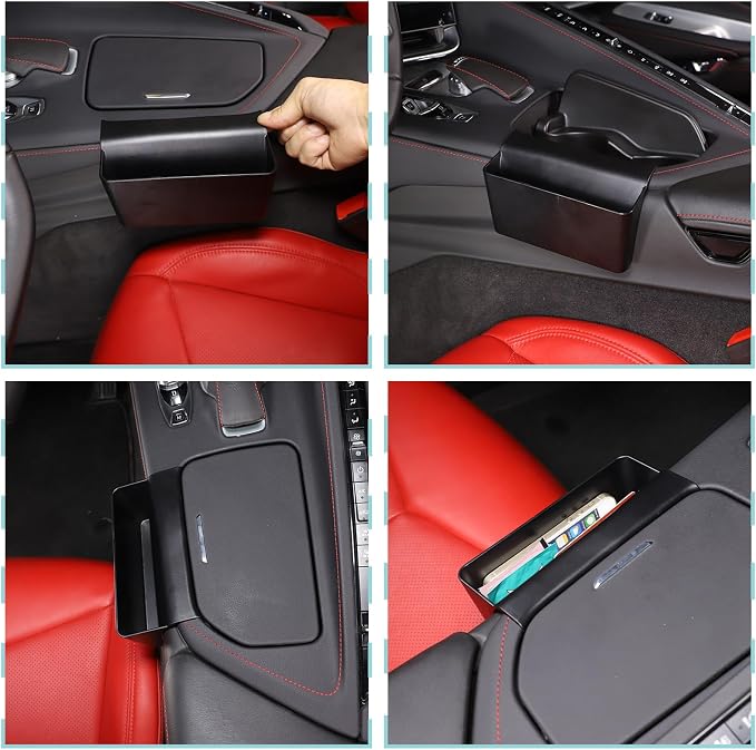 Daeiclru Center Console Storage Box Compatible with Chevrolet Corvette C8 2020-2024, Gear Shift Console Side Tray Organizer, Auto Interior Storage Accessories