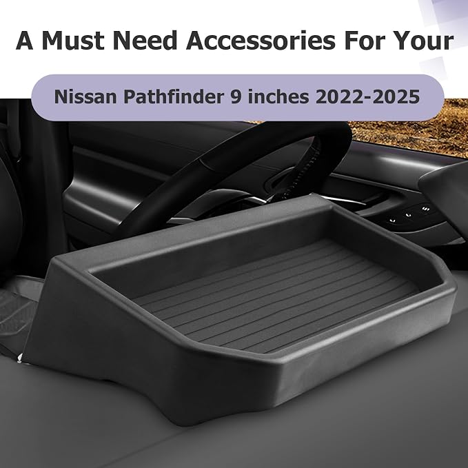 Center Console Organizer Dashboard Tray Compatible with 2022-2025 2026 Nissan Pathfinder Accessories Dashboard Storage Organizer Box Behind Screen Phone Tissue Sunglass Holder(Only For 9-inch Screen)