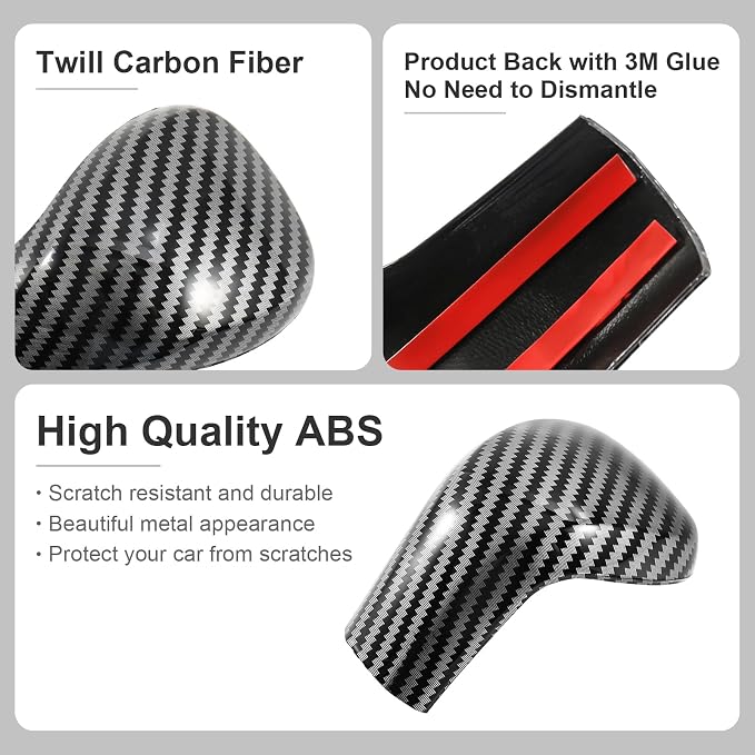 Carbon Fiber Gear Shift Knob Cover Compatible with Toyota Corolla 2020–2026 & Corolla Hatchback 2019–2026