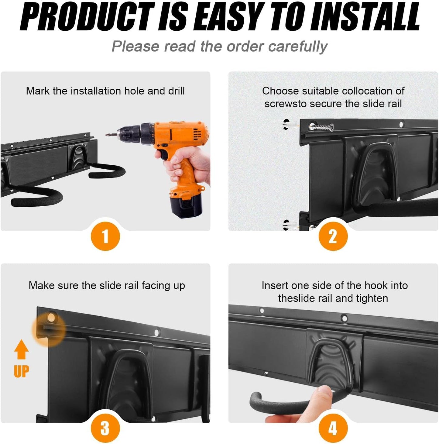 Bike Storage Rack Wall Mount Garage Hanger for 3 Bicycles & 2 Helmets, Adjustable Bike Rack Holds Up to 200Lbs