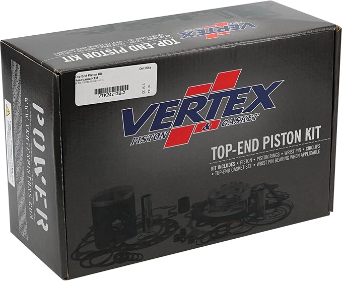 Vertex VTK24212B-2 Top End Piston Kit Compatible With/Replacement For KTM 85 SX, TC 85 2018-2021 STD Compression Ratio, 47 mm Cylinder Diameter, 85 cc Displacement, 46.950mm Piston Diameter
