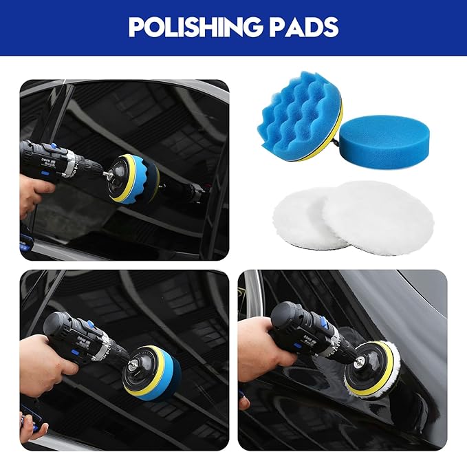 Qydipclin 39Pcs Car Detailing Kit, Car Detailing Brush Set, Car Wash Cleaning Kit, Car Detailing Brushes, Professional Car Care Kit for Interior Exterior Wheels, Blue