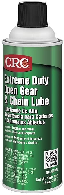 CRC Extreme Duty Open Gear & Chain Lube 03058 – 12 Wt Oz., Industrial Grade Lubricant w/Moly and Graphite (12-Pack)