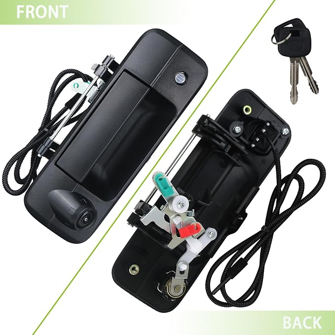 Backup Camera Tailgate Handle Rear View Camera Liftgate Latch Handle with Key Lock Cylinder Black fit for 2007-2013 Toyota Tundra Replaces 69090-0C051 690900C051