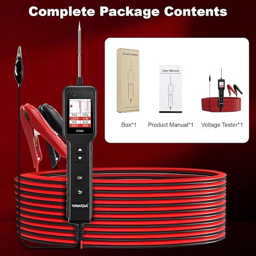 Power Circuit Probe,Colour screen12-24V DC Car Electrical System Diagnostic Test Tool,Electrical Short Open Breaker Circuit Finderand Component Activated,with Multimeter Mode