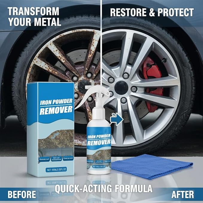 2026 New Multi-functional Quick-acting Rust Removal Spray, Fast-acting Spray to Remove Iron, Portable Car Rust Removal for Metal, Tools, Cars, Chains (Trial 30cml)