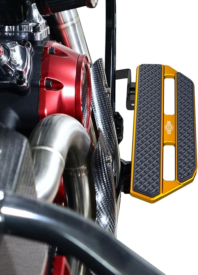 9.5" & 3.6" Rider's Smaller Floor Board, Foot Pedal Floorboard, Aluminum & Silicon Rubber, Compatible with 2024, 2025 CVO Road Glide ST, CVO Street Glide ST, (Gold)