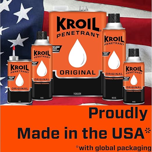 Kroil Original Penetrating Oil (Aerosol Spray-13oz Can-Single) | Penetrant for Rusted Bolts, Metal, Hinges, Chains, Moving Parts | Rust, Corrosion Inhibitor (KS132)