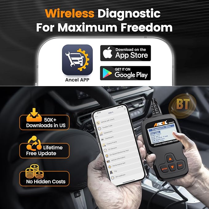 ANCEL AD310 AD530 OBD2 Scanner Bluetooth, Code Readers for Car Check Engine Light Automotive Scanner