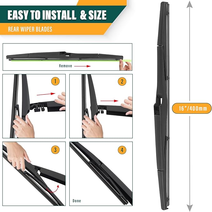 Windshield Wiper Blades Replacement for Lexus RX450h 2010-2015 RX350 2010-2015,Original Equipment Replacement Front Rear Wiper Blade Set - 26" 22" 16" (Set of 3)