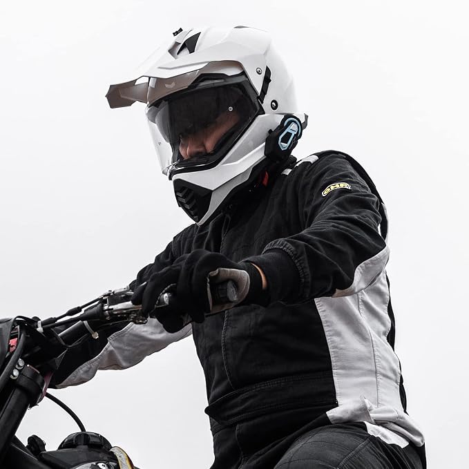 ILM Dual Sport Adventure Motorcycle Helmet with Pinlock Compatible Sun Visor Snowmobile ATV Dirt Bike Off Road Casco Model WS902 (White, M)