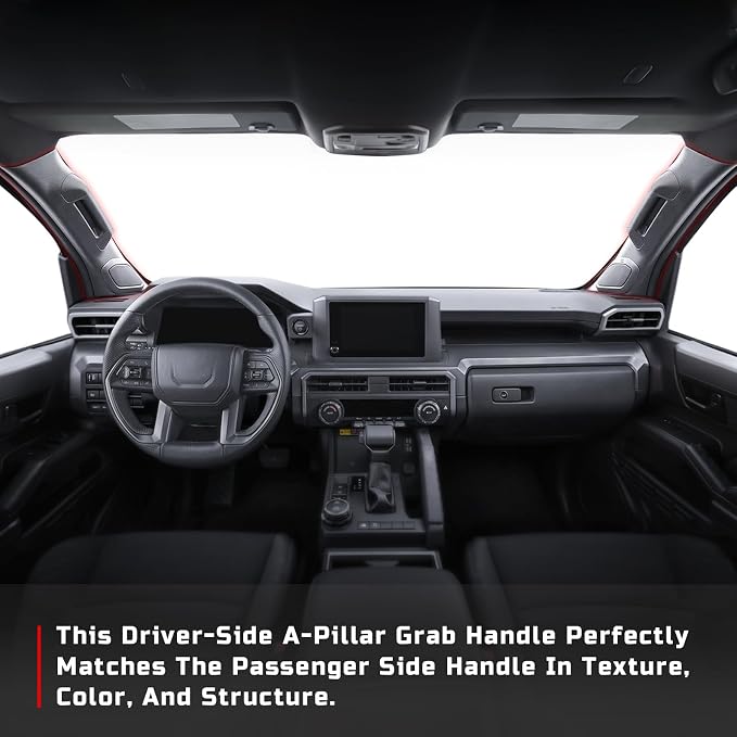 Driver Side A-Pillar Grab Handle for Toyota Tacoma Gen 4th (2024-2026), OEM-Style Texture, Matches Passenger Side, Sturdy & No Creaking Noise, Easy Installation