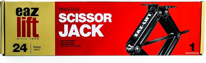 Camco EAZ-Lift 24-inch Stabilizing RV Scissor Jack - Features a 5,000 lb Load Capacity - Heavy-Duty Steel Construction -1 Pack (48810)