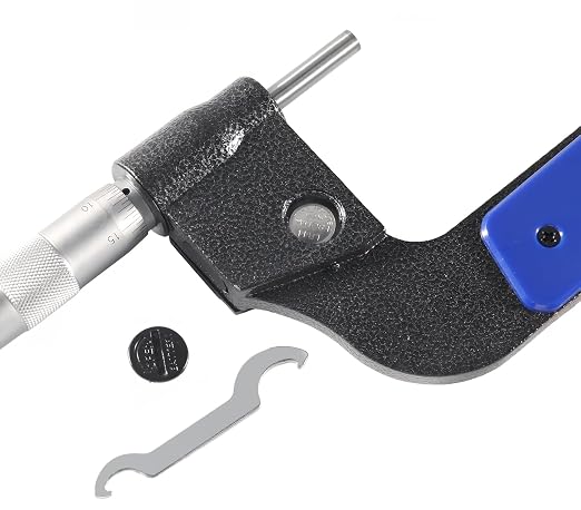 Accusize Industrial Tools 3-4''/75-100 mm 7 Keys Electronic Digital Outside Micrometers, 0.00005'' Or 0.001 mm Resolution, Ac21-4022 | IP54 Rated, 0.00005"/0.001 mm Resolution, 7-Key, ±0.003" Accuracy